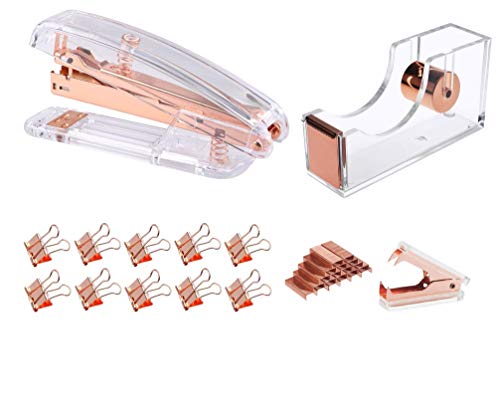 Durable Rose Gold Stapler Set with 1000 Pieces Staples and 10 Binder Clips Stapler with Staples Pink Stapler for Desk Pink Office Supplies Cute Desk Accessories for Home Office School Supplies Durable Rose Gold Stapler Set with 1000 Pieces Staples and 10 Binder Clips Stapler with Staples Pink Stapler for Desk Pink Office Supplies Cute Desk Accessories for Home Office School Supplies